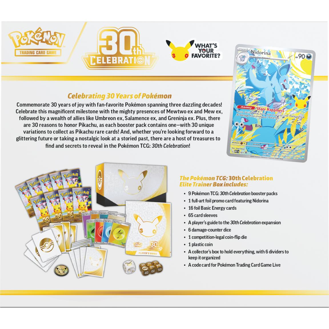 - Pokemon TCG 30th Anniversary ETB Elite Trainer Box (9 packs) (Factory Sealed)