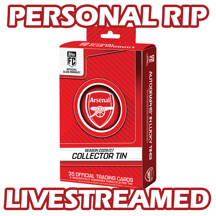 - PERSONAL RIP: 2026-27 Topps Arsenal Collector Tin EPL Premier League Box Soccer (Livestreamed)