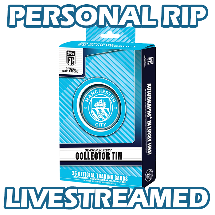 - PERSONAL RIP: 2026-27 Topps Manchester City Collector Tin EPL Premier League Box Soccer (Livestreamed)