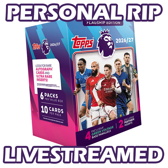 - PERSONAL RIP: 2026-27 Topps Flagship EPL Premier League Blaster Value Box Soccer (Livestreamed)