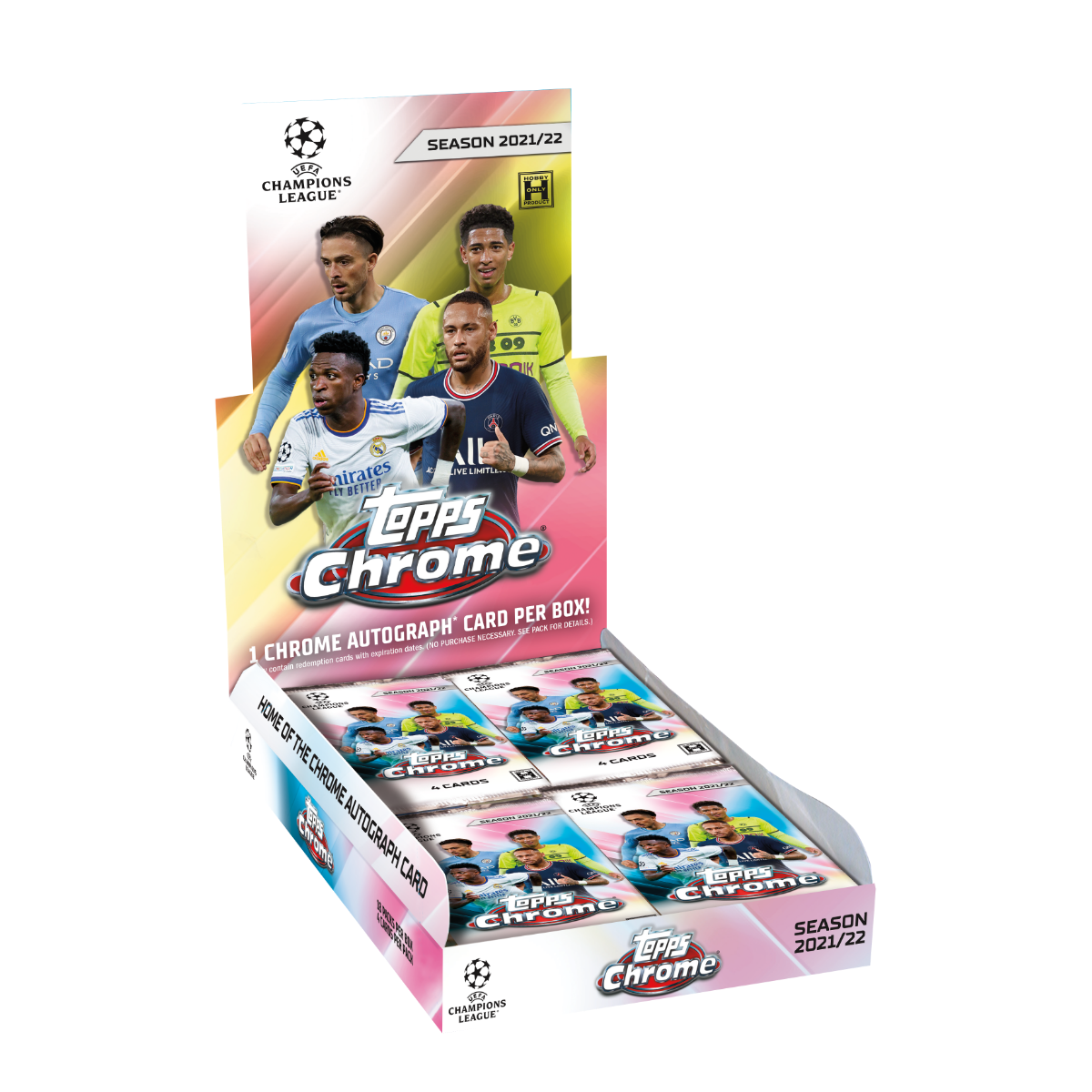 - 2021-22 Topps Chrome UEFA Champions League Hobby Box Soccer (Factory Sealed)