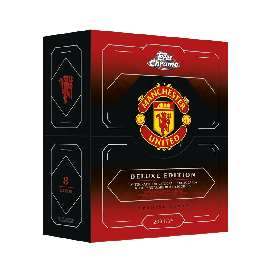 - 2024-25 Topps Chrome Manchester United Deluxe Hobby Box Soccer (Factory Sealed)