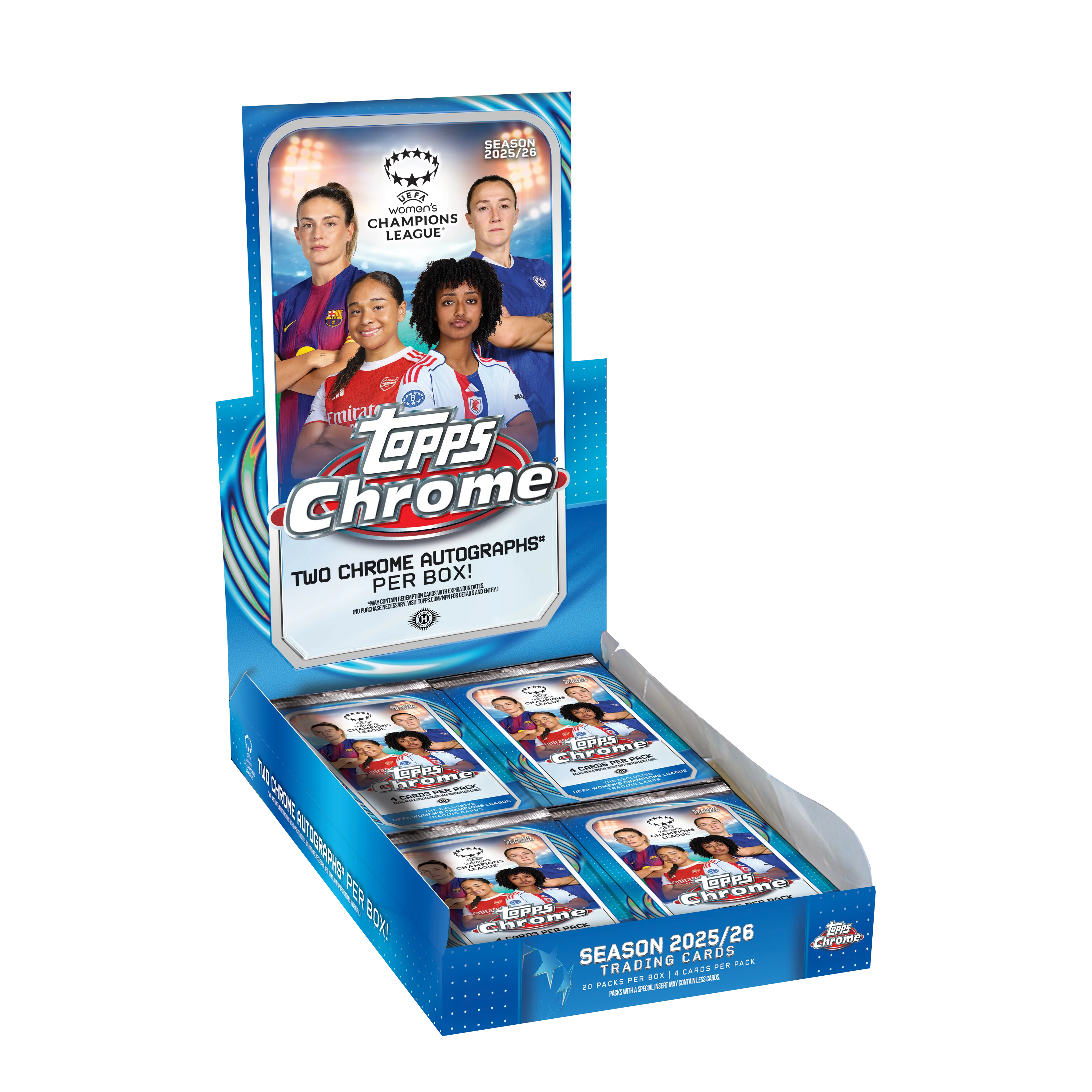 2025-26 Topps Chrome UWCL Hobby Box UEFA Women's Soccer (Factory