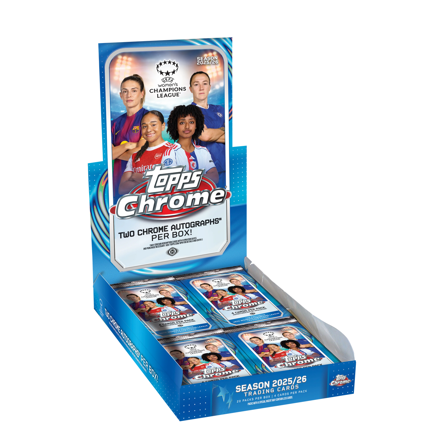 - 2025-26 Topps Chrome UWCL Hobby Box UEFA Women's Soccer (Factory Sealed)