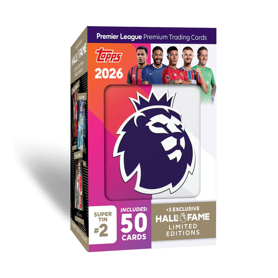 - 2025-26 Topps Flagship EPL Premier League RED #2 Super Tin Hall of Fame Soccer (Factory Sealed)