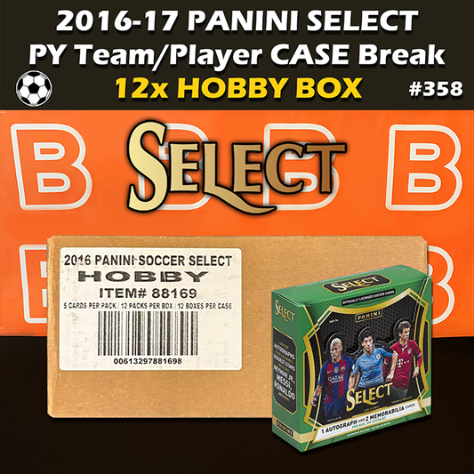 -              Group Break #358 - 2016-17 Panini Select Soccer Hobby Case Break (12-box) PYT / PYP
