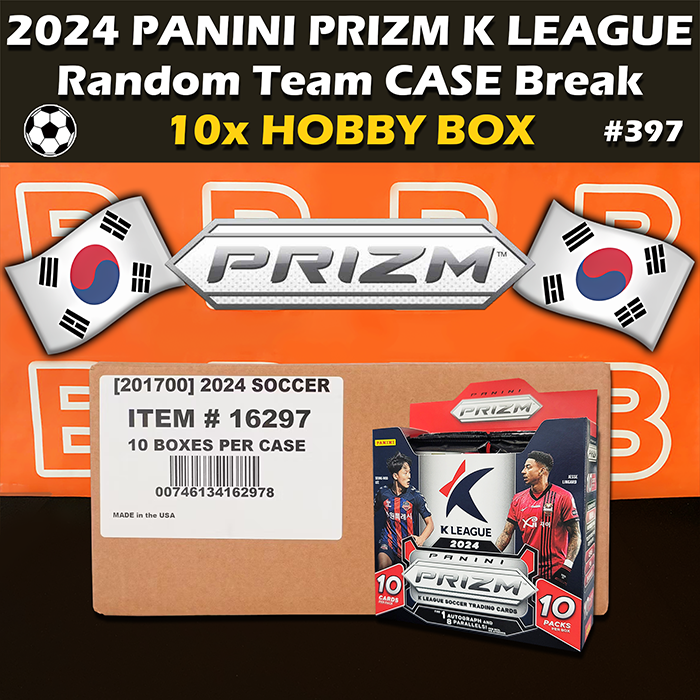 - Group Break #397 - 2024 Panini Prizm K League Soccer Hobby Case (10-box) RT (Random Team)