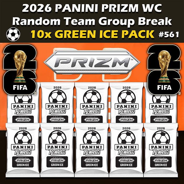 - Group Break # 561 - 2026 Panini Prizm World Cup FIFA Green Ice Packs Soccer (10-pack) RT (Random Teams)