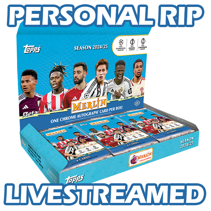 -              PERSONAL RIP: 2024-25 Topps Merlin UEFA Club Competitions Hobby Box Soccer (Livestreamed)