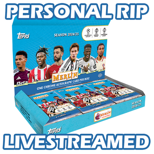 -              PERSONAL RIP: 2024-25 Topps Merlin UEFA Club Competitions Hobby Box Soccer (Livestreamed)