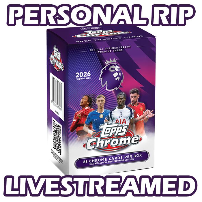 -              PERSONAL RIP: 2025-26 Topps Chrome EPL Premier League Blaster Value Box Soccer (Livestreamed)