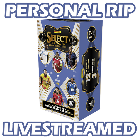 -                    PERSONAL RIP: 2025-26 Panini Select Ligue 1 H2 Box Soccer (Livestreamed)