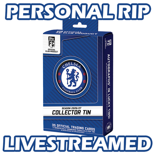 -                PERSONAL RIP: 2026-27 Topps Chelsea Collector Tin EPL Premier League Box Soccer (Livestreamed)