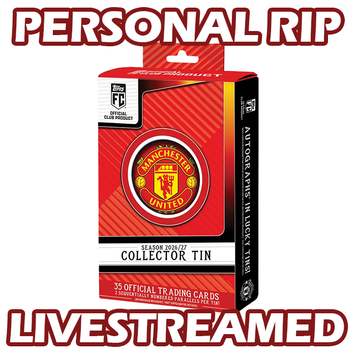 -                PERSONAL RIP: 2026-27 Topps Manchester United Collector Tin EPL Premier League Box Soccer (Livestreamed)