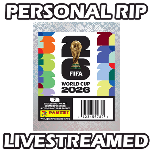 -               PERSONAL RIP: 2026 Panini FIFA World Cup Sticker Pack Soccer (7 Stickers Total) (Livestreamed)