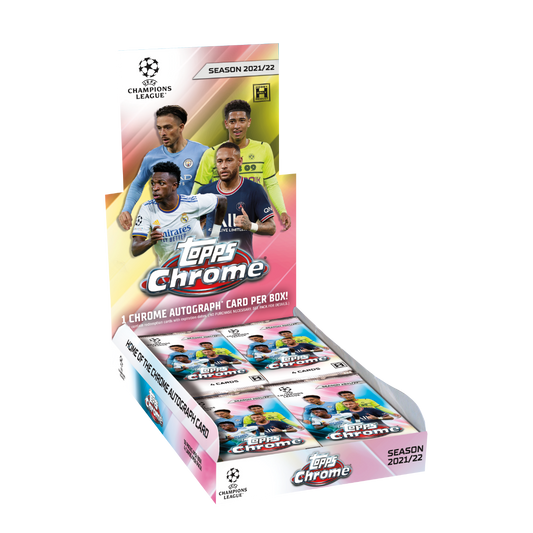 -       2021-22 Topps Chrome UEFA Champions League Hobby Box Soccer (Factory Sealed)