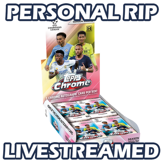 -           PERSONAL RIP: 2021-22 Topps Chrome UEFA Hobby Box Soccer (Livestreamed)
