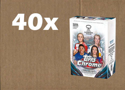 -      2023-24 Topps Chrome UWCL UEFA Women's Champions League Value Blaster 40-Box Case (Factory Sealed)