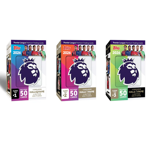 -              2025-26 Topps Flagship EPL Premier League 3-Tin Set Super Tin Hall of Fame Soccer (Factory Sealed)