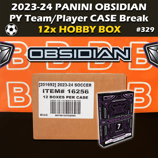 -             Group Break #329 - 2023-24 Obsidian Soccer Full Case Hobby (12-box) PYT / PYP