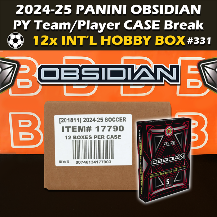 -               Group Break #331 - 2024-25 Panini Obsidian Soccer International Hobby Case (12-box) PYT / PYP
