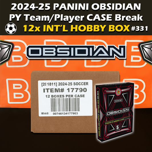 -               Group Break #331 - 2024-25 Panini Obsidian Soccer International Hobby Case (12-box) PYT / PYP