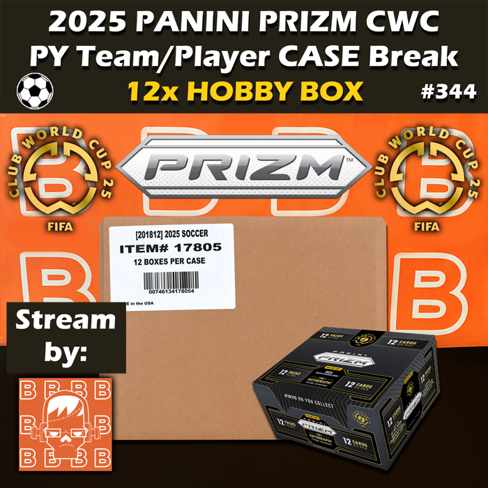 -               Group Break #344MAN - 2025 Panini Prizm Club World Cup FIFA CWC Hobby Case (12-box) PYT / PYP