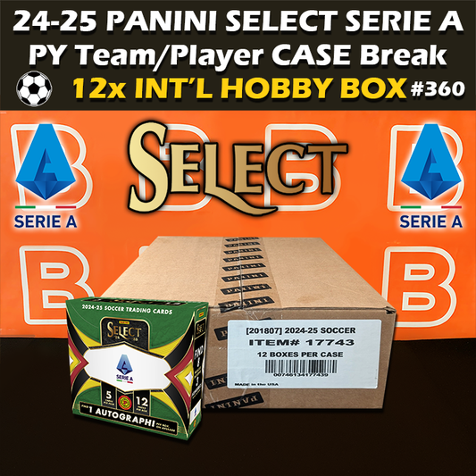 -               Group Break #360 - 2024-25 Panini Select Serie A Soccer International Hobby Case Break (12-box) PYT / PYP