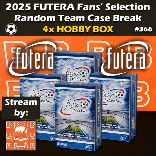 -                Group Break # 366MAN - 2025 Futera Fans Selection World Football Hobby Soccer Mini-Case (4-Box) RT (Random Teams)