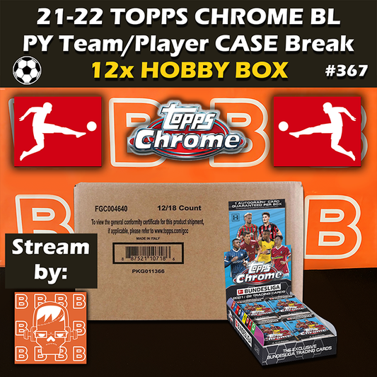 -               Group Break #367MAN - 2021-22 Topps Chrome Bundesliga Hobby Case (12-box) PYT / PYP