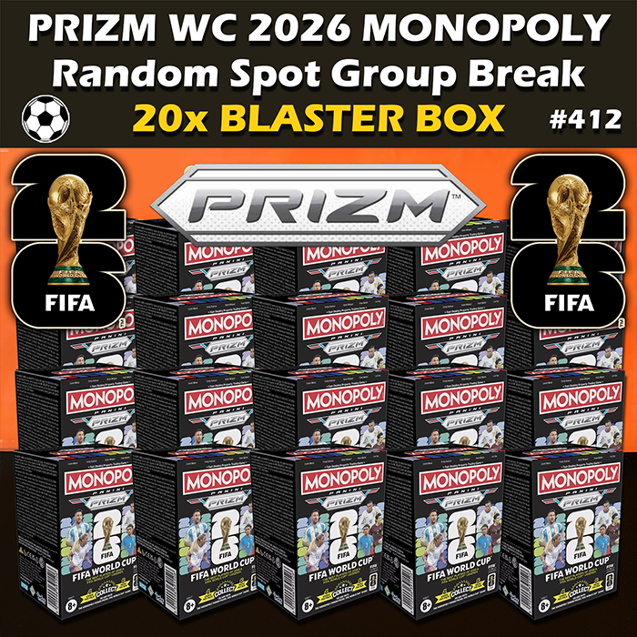 -                Group Break #412 - 2026 Panini Prizm FIFA World Cup Monopoly Blaster Box Soccer (20-box) RS (Random Spot)