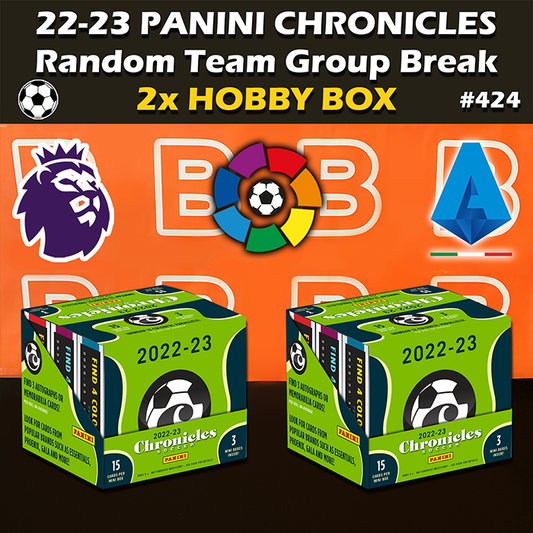 -                 Group Break #424 - 2022-23 Panini Chronicles Soccer Hobby (2-box) RT (Random Teams)