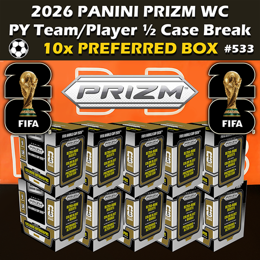 -                     Group Break #533 - 2026 Panini Prizm World Cup FIFA Soccer Preferred Hobby ½ Case (10-box) PYT / PYP