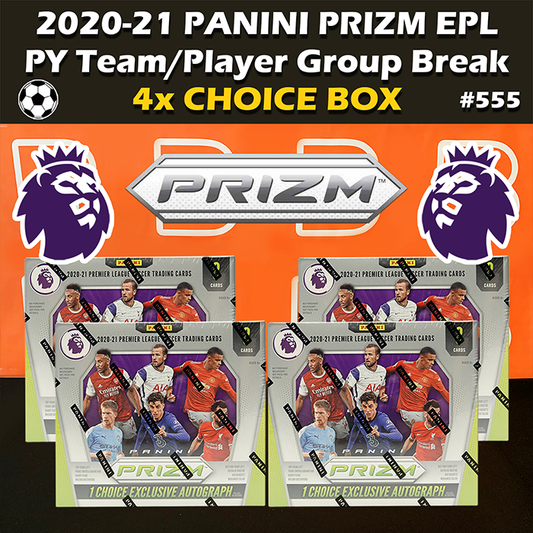 -                    Group Break #555 - 2020-21 Panini Prizm EPL Soccer Choice (4-box) PYT / PYP