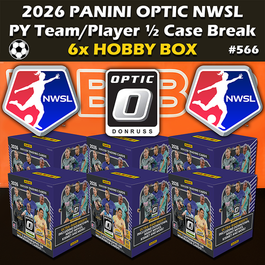 -                     Group Break # 566 - 2026 Panini Donruss Optic NWSL Hobby ½ Case Soccer (6-box) PYT / PYP