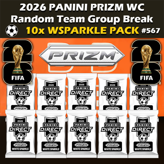 -                     Group Break # 567 - 2026 Panini Prizm World Cup FIFA White Sparkle Packs Soccer (10-pack) RT (Random Teams)